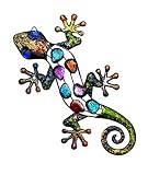 STC World Gecko Lizard Wall Art Metal Colorful Decor Fence Garden Yard Patio Fence Room (12")