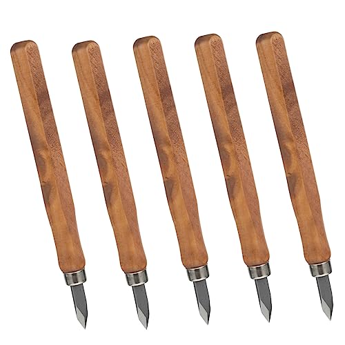 Artibetter 5 Piezas Cuchillos De Marcado Para Madera Mango De Madera Cortadores De Carpintería Herramientas De Tallado Cuchillos De Grabado Para Ebanista