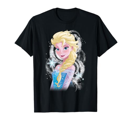 Disney Frozen Elsa Snowflake Swirls Princess Pose T-Shirt