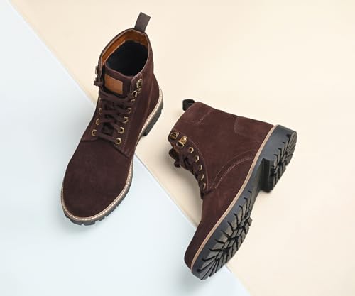 Image of LOUIS STITCH High Ankle Suede Leather Boots for Men | Men's Biker Chukka Long Boots | Hiking, Biking, Travelling Leather Boots | LSSU LBT