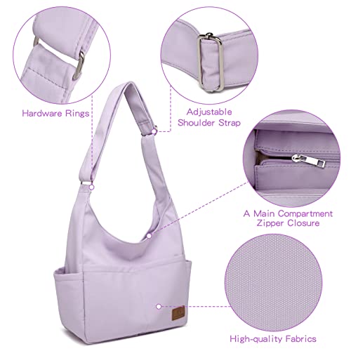 Messenger Bag For School, Canvas Tote Bag Hobo Bag For Women Men Crossbody Shoulder Handbag Casual School Travel Purse With Zipper/Adjustable Strap, Aesthetic Multiple Pockets Book Bag - Red #TOP4