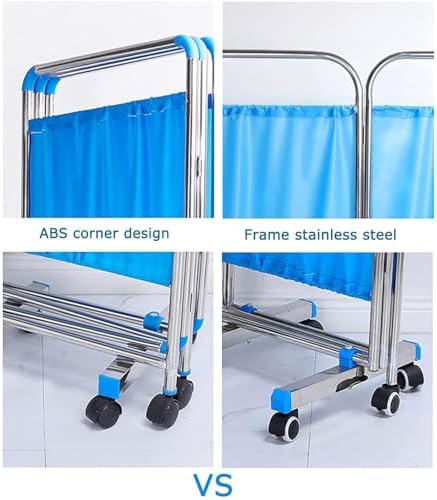 5 Panel Folding Room Divider on Wheels - Portable Privacy Screen for Emergency Rooms, Spas, and Clinics - Space-Saving, Easy to Move, Durable Design