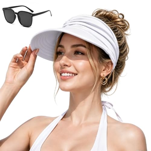 Visera para sol mujer UPF 50+ plegable con abertura cola miniatura 1