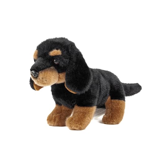 Teddys Rothenburg Kuscheltier Hund Dackel 23 cm stehend schwarz/braun Plüschdackel Plüschtier