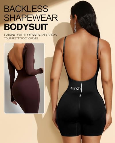 Shapewear Bodysuit for Women Seamless Backless Tummy Control Bodysuits Body Shaper Jumpsuits Tank Tops2