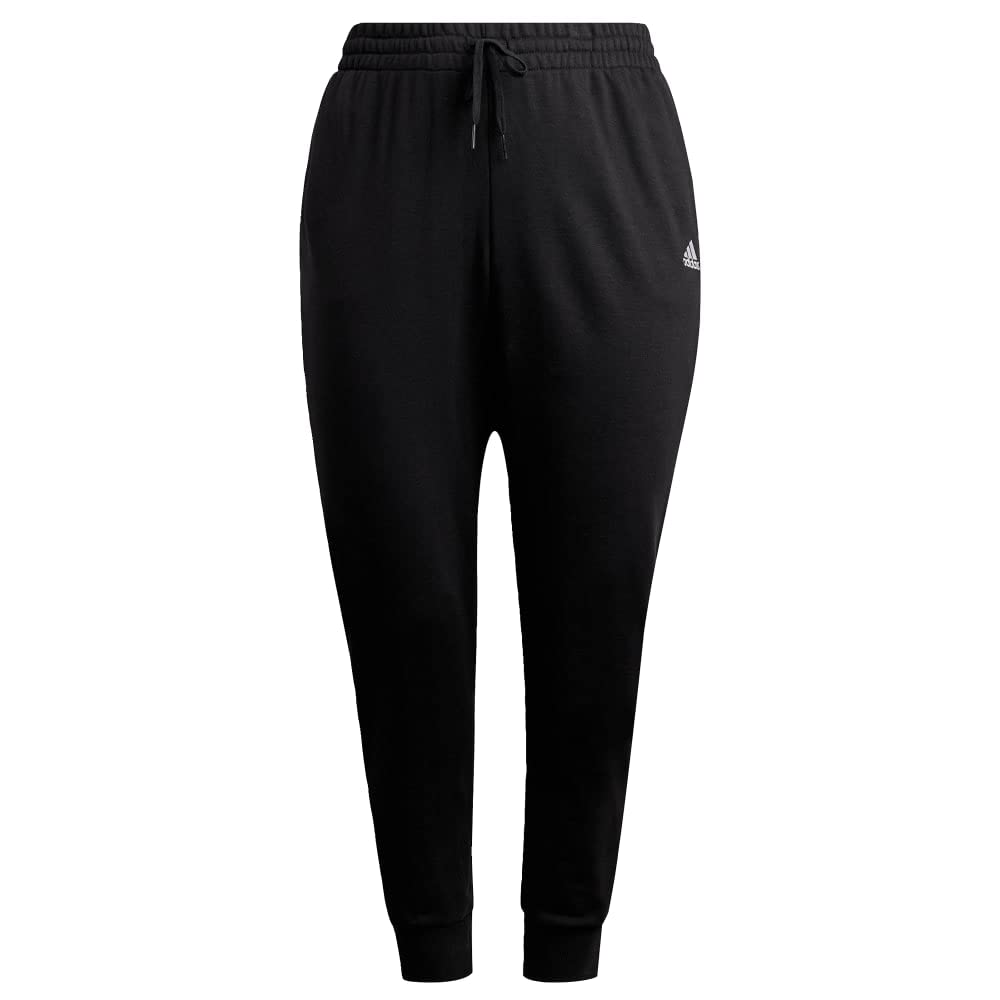 adidas Women's Essentials Linear French Terry Cuffed Pants, Black/White, XS
