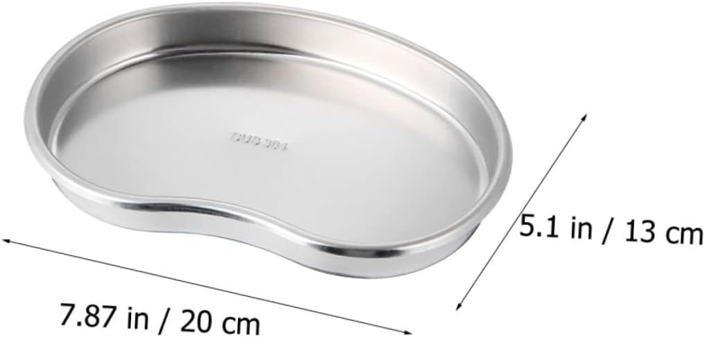 2pcs Stainless Steel Dental Tray Set Curved Dentist Tray for Beauty Salon Dental Use Instrument Holder Silver Color