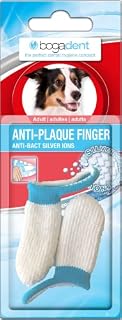 Bogadent Anti-Plaque Finger - Dog Toothbrush with Patented Silver Ion Technology, Finger Shaped Toothbrush for Dogs, Dog Teeth Cleaning Breath Dental Care, Set of 2