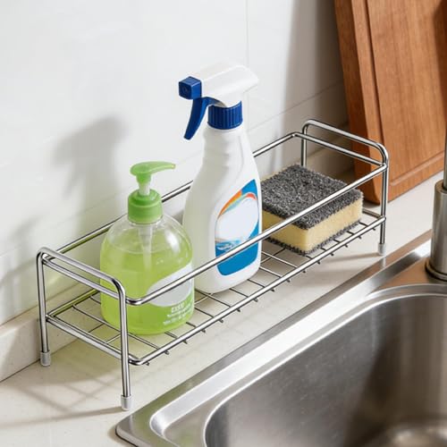 Soporte de esponja con drenaje eficiente para encimera de cocina 3
