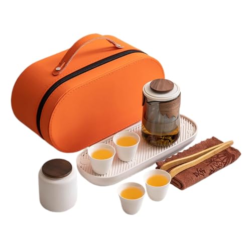 Service à thé de voyage portable en céramique chinoise pour camping et plein air