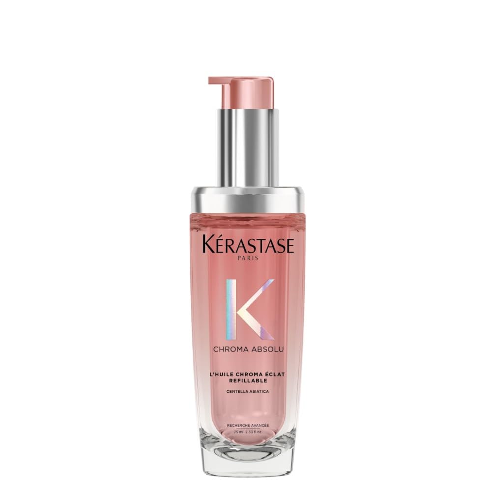 KÉRASTASE Chroma Absolu - L'Huile Chroma Éclat Rechargeable - Huile Capillaire Brillance Multi-Usage - Soin Thermo-Protecteur Sans Rinçage - Extrait de Centella Asiatica - Cheveux Colorés