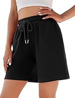 🥑【ULTRA-SOFT MATERIAL】This lounge shorts for women are made of 60% polyester, 35% cotton, and 5% spandex, which is casual, comfy, and breathable. The fabric is lightweight, not thick or hot, and highly durable. 🍬【EXCELLENT DESIGN】The workout shorts f...