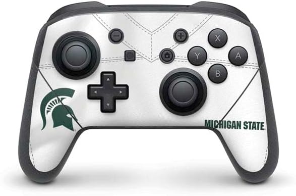 Skinit Decal Gaming Skin Compatible with Nintendo Switch Pro Controller - Officially Licensed Michigan State University Away Grey Jersey Design