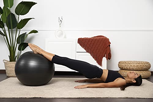 Foto von TRIZAND Gymnastikball 65cm mit Pumpe Fitnessball Trainingsball Sport Sitzball 19182, Schwarz