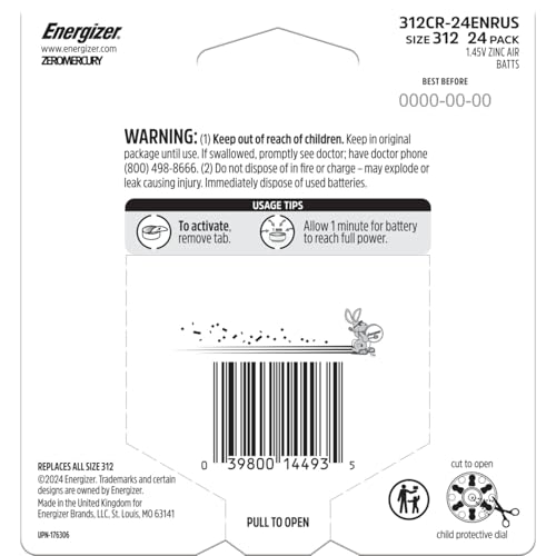 Energizer E304137500 Hearing Aid Batteries Size 312 thumb #8