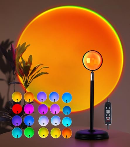 AIHYING Sunset Lamp Projector — 360° Rotating Multicolor LED Mood Light