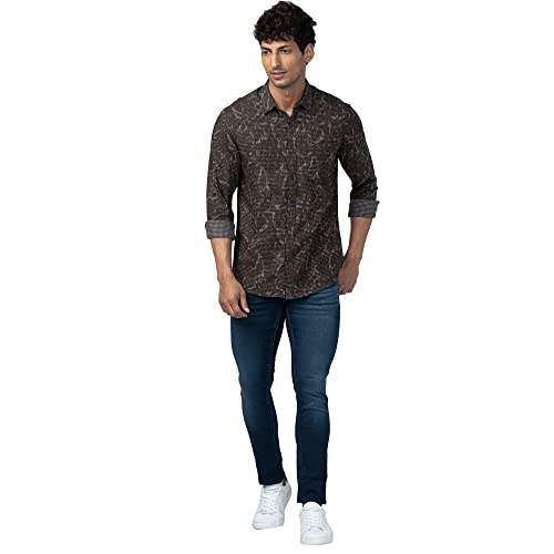Image of Spykar Men's Slim Fit N /A Full Sleeve Checked Casual Shirts
