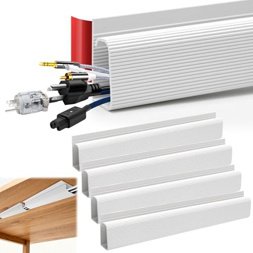 4 Piezas Organizador Cables Debajo Mesa sin Taladrar, Gestión de ...