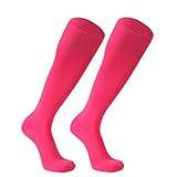 FOOTPLUS Soccer Socks, Unisex Over Knee High Solid Team Sports Volleyball Softball Baseball Socks, 2-4 Pairs