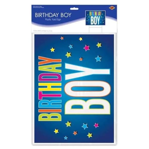 Panneau d'anniversaire pour garçon Beistle décoration fête plastique