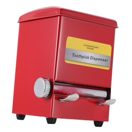 VICASKY Portastuzzicadenti Automatico in Acciaio Dispenser retrò Contenitore per Stuzzicadenti e per Feste e Casa Rosso
