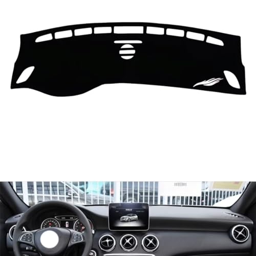 leather dash board cover mat Compatible with Mercedes A Class 2013-2018 ，dashboard cover(Black)