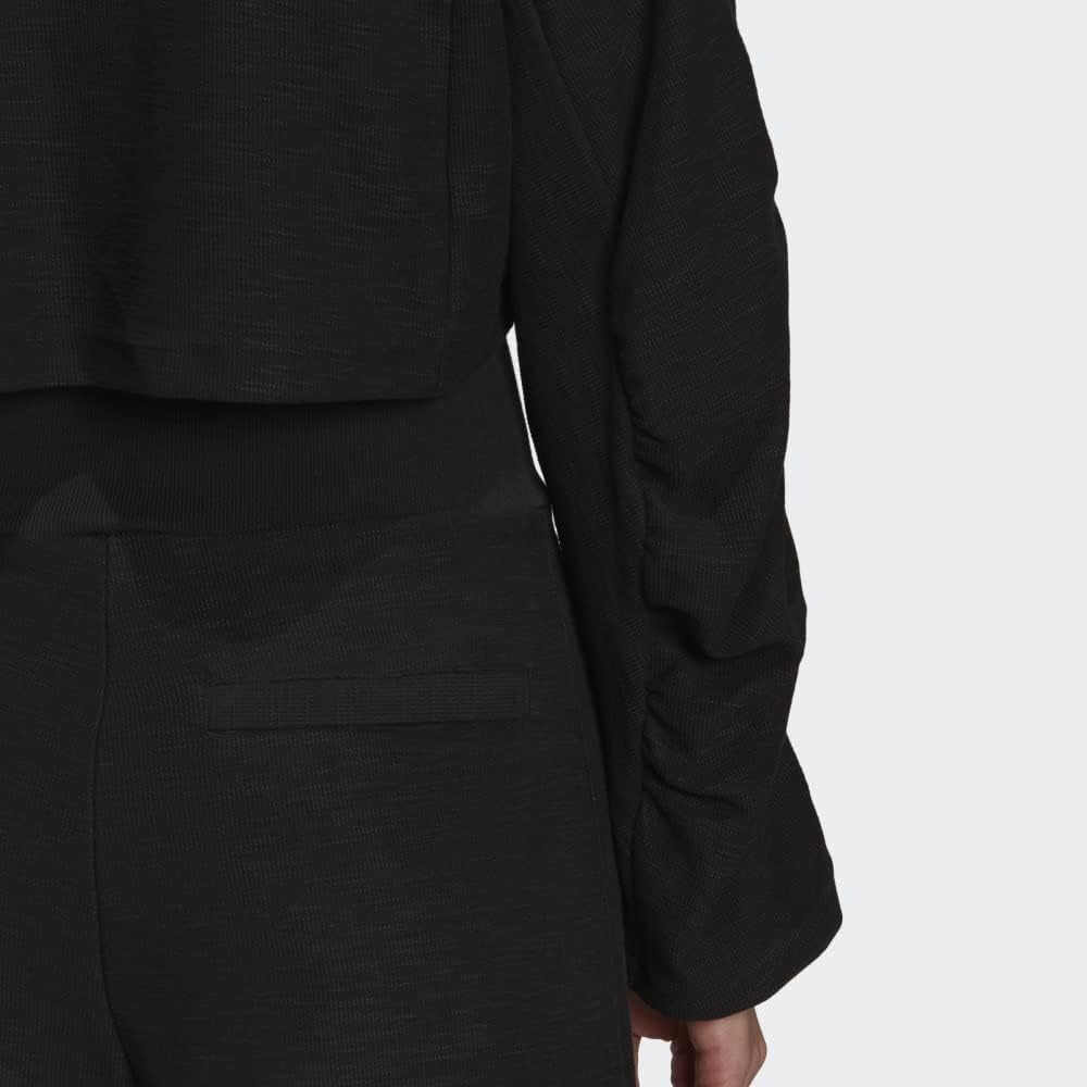 adidas Women's Yoga Crop Crew Sweatshirt, Black - Image 8