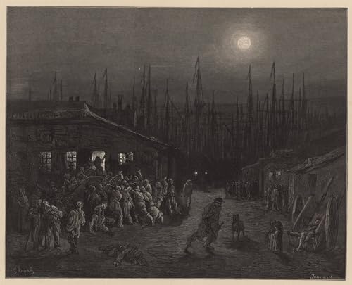 Peinture poster impression Londres par Gustave Doré pour salon moderne