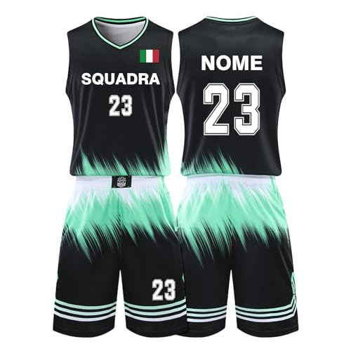 LAIFU Maglie da Basket Personalizzate con Nome, Numero della Squadra e Logo per Adulti e Bambini