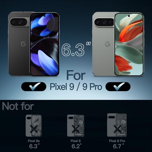 Image of JETech Cover Case for Google Pixel 9 /9 Pro 2024, Non-Yellowing Shockproof Bumper Protective Phone Cover, Anti-Scratch Hard PC Back (Hazel)