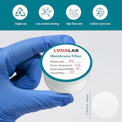 Image of 100Pcs /Pack MCE Membrane Filters, Round Mixed Cellulose Esters Lab Filter Paper, Hydrophilic Filter Paper 0.22m Pore Size, 50mm Diameter,Non Sterile
