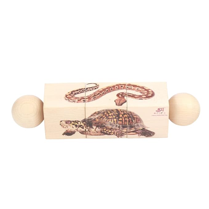 Ariro Rotating Puzzle | Reptiles for Toddlers | Montessori Puzzle for 1yr Old boy and Girl | Grasping Toy which Builds Concentration, Improves Visual Discrimination & Develops Problem Solving Skills