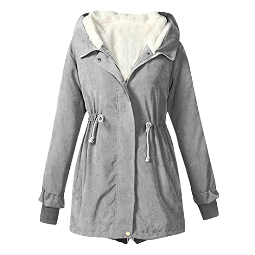 Veste d'hiver matelassée contre le froid polaire gris taille L pour femme