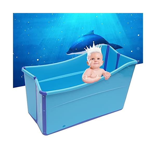 Mobile Badewanne für Erwachsene Faltbare Badewanne 98x50x56cm Babyschwimmbecken mit Ablaufschlauch Ideal für das kleines Badezimmer – Bild 3