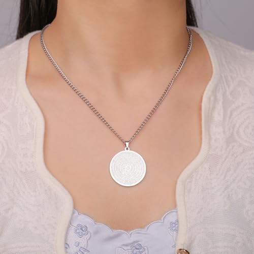 VASSAGO 99 Names of Allah Necklace Stainless Steel Asma-ul-Husna Pendant Arabic Necklace for Men Women Islamic muslim jewelry (silver) - Image 3