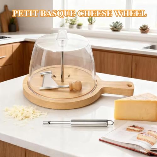 Afeitadora de queso para restaurantes con base de madera y raspador 8