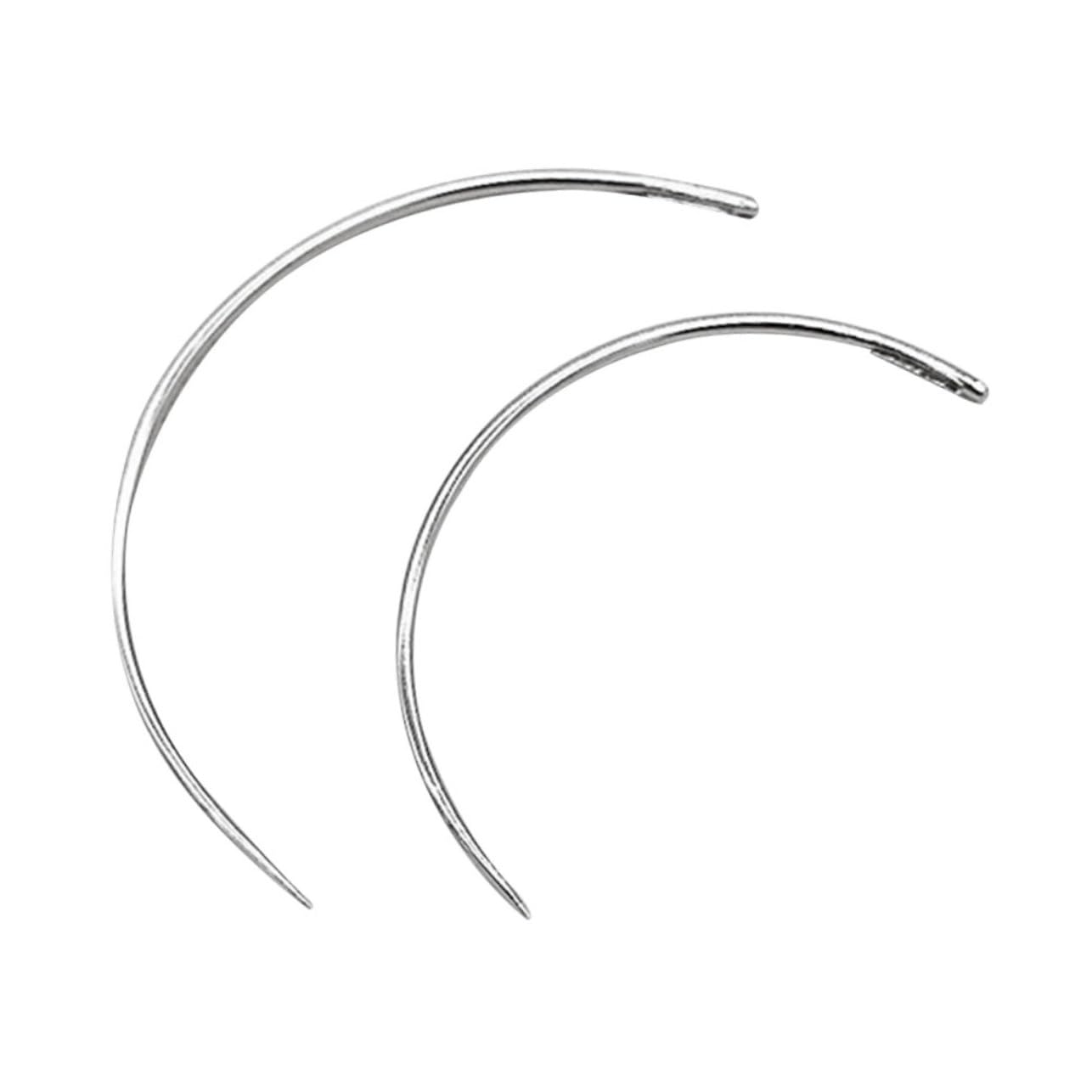 SEWACC 50pcs Curved Upholstery Needles, Wig Making & Craft Sewing Set, Silver Metal, 2.0