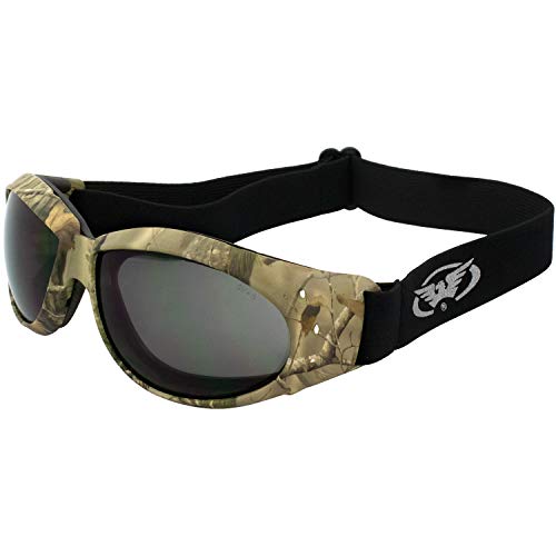 Global Vision Eliminator Dirt Bike Padded Motorcycle Riding Goggles for Men and Women (Black Frame/Smoke Lens) (Forest Camo Frame Smoke Lens)