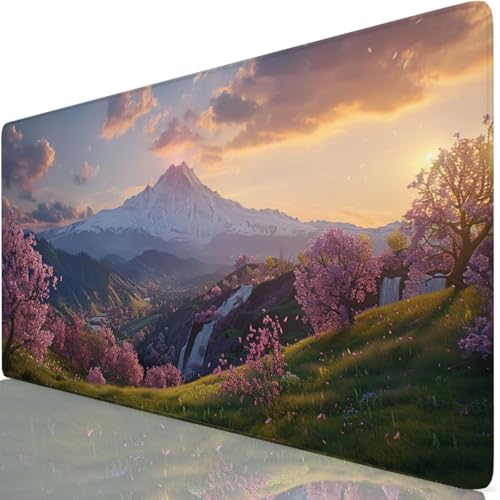 Mouse Pad 52x25cm Extended Large Mouse Mat Japan Desk Accessories with Non-Slip Mousepad Mount Fuji, Soft Smooth Surface, Stitched Edges Desk Pad for Gaming, PC, Laptop, Office Accessories,Gifts Z6-29