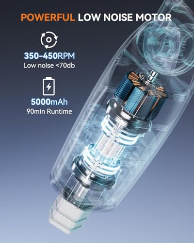 TOMEEM Elektrische Reinigungsbürste, Fugenreiniger Elektrisch mit Verstellbarem Griff und 8 Austauschbaren Köpfen, Rinigungsbürste Elektrisch für Bad, Fliesen,Fußboden, Küche