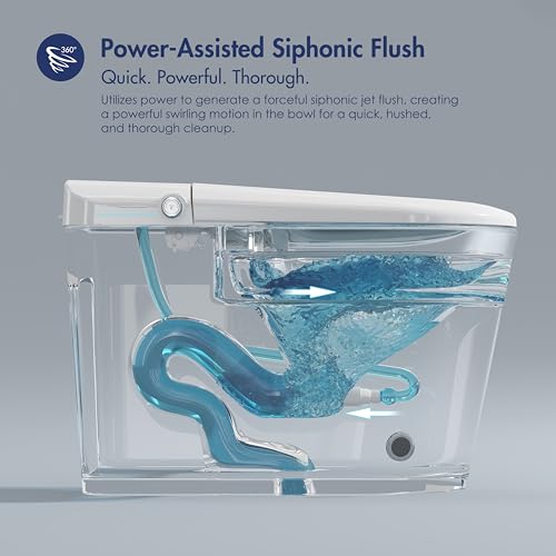 Image of Eridanus One Piece Smart Bidet Toilet, Auto Lid, Wash & Dry, White