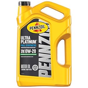 Pennzoil Ultra Platinum Full Synthetic 0W-20 Gasoline Engine Oil, 5 Quart