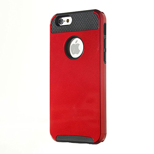 iPhone 6 Case, Lumsing Hybrid High Impact Double Layer Armor Defender Case Protective Cover for Apple iPhone 6 (4.7 inch Screen) (2 in 1/Red)