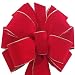 2-Pack Big Christmas Bows 15" x 44" Handmade with 4" Red Velvet Gold Wired Edge Ribbon for use Indoor Outdoor Christmas Decoration Fluffy Not Flat