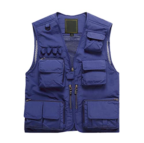 Veste de randonnée homme bleu M maille fine gilet multi-poches