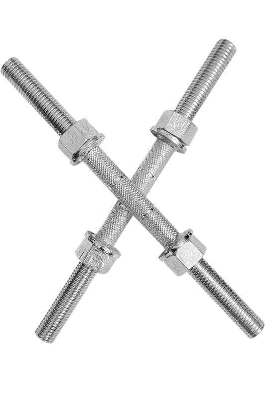 14 INCH Dumbbell Rod Pair (Solid 23 mm),Weight Adjustable Dumbbell Rod,Weight Lifting BAR,Training & Exercise,Gym & Home USE, (Pack of 2 PCS) with Iron NUT-image-33
