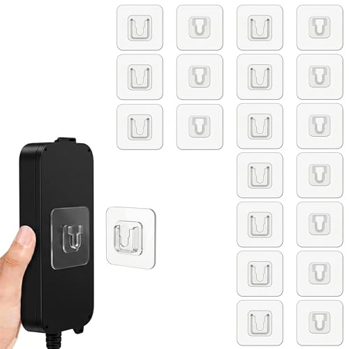 Image of Double-Sided Self Adhesive Male Female Wall Hooks for WiFi Router, Socket Box & Home Organization - Heavy Duty No Drill Transparent Sticker Wall Mount Hooks Bathroom, Kitchen & Office Use (10 Pack)