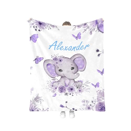 Image of Diyrap Personalized Baby Blanket for Boys,Custom Baby Blanket with Name