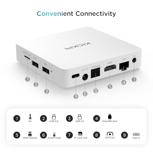 Image of Android 11.0 TV Box, KP1 Google Certified TV Box(4K) 2GB RAM 32GB ROM with Voice Search- Support Chromecast and Dolby Audio, Bluetooth5.0 Smart Box 2024(White)