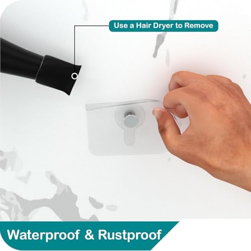 Image of Photo Frame Hooks for Wall, 9 Pieces, Self Adhesive Heavy Duty Hooks, No Drilling Required, Transparent